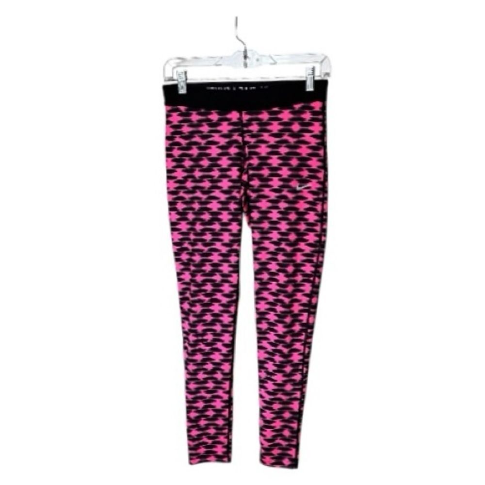 Nike Dri-Fit Run Fast Live Fearless Pink Black Print Athletic Leggings Size S